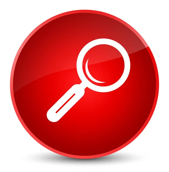 Magnifying glass icon elegant red round button — Stock Photo, Image