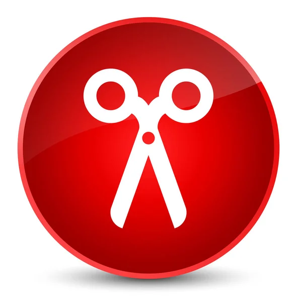 Ciseaux icône élégant bouton rond rouge — Photo