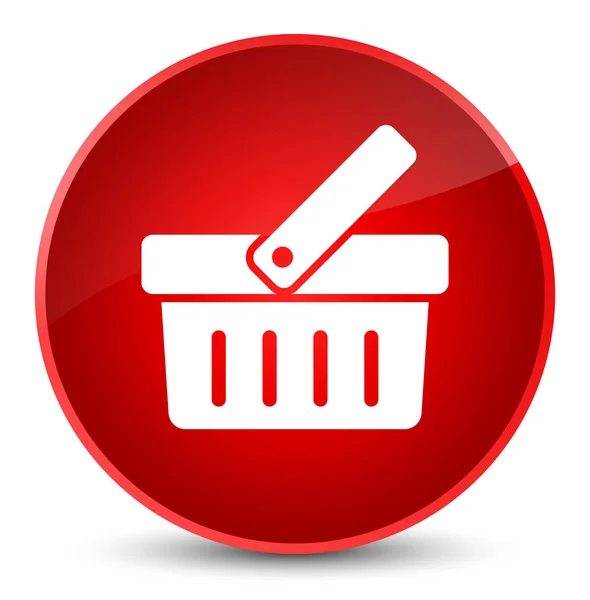 Shopping cart icon elegant red round button — Stock Photo, Image