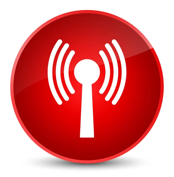 Ícone de rede Wlan elegante botão redondo vermelho — Fotografia de Stock