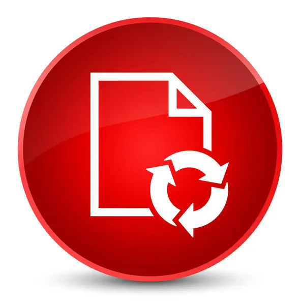 Documento icono de proceso elegante botón redondo rojo —  Fotos de Stock