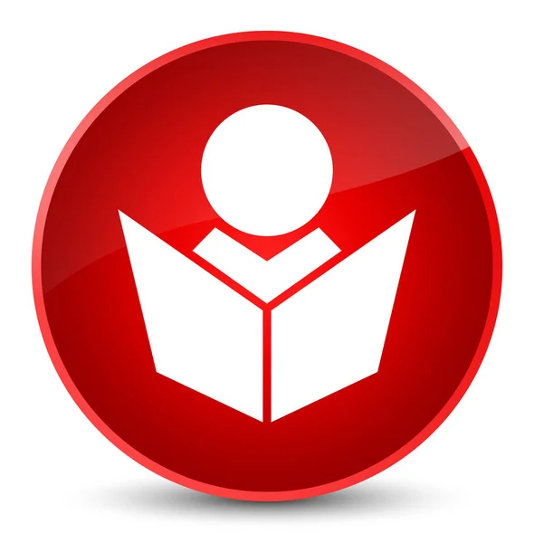 Icono de aprendizaje elegante botón redondo rojo —  Fotos de Stock