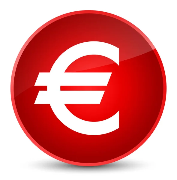 欧元符号图标优雅红色圆形按钮 — 图库照片
