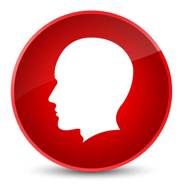 Kepala ikon wajah pria elegan tombol bundar merah — Stok Foto