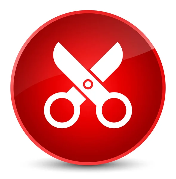 Nożyczki ikona elegancki czerwony okrągły przycisk — Zdjęcie stockowe