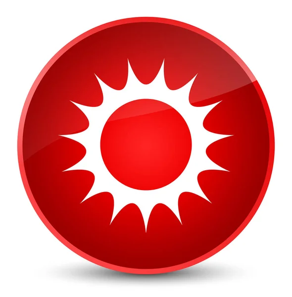 Sun icon elegant red round button