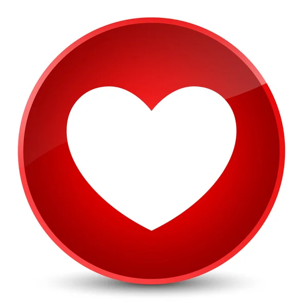 ハート型アイコンのエレガントな赤い丸ボタン — ストック写真