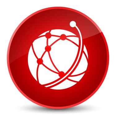 Küresel ağ kutsal kişilerin resmi zarif kırmızı yuvarlak düğme
