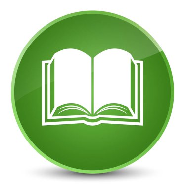 Kitap simgesini zarif yumuşak yeşil yuvarlak düğmesi