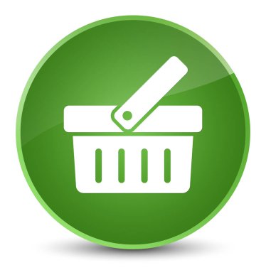 Alışveriş sepeti simgesini zarif yumuşak yeşil yuvarlak düğmesi