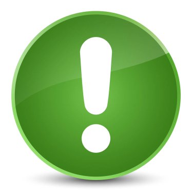 Ünlem işareti simgesi zarif yumuşak yeşil yuvarlak düğmesi