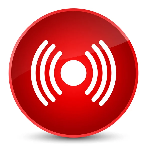Tombol bulat merah elegan ikon sinyal jaringan — Stok Foto