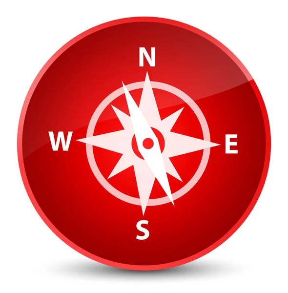 Kompassymbolen eleganta röda runda knappen — Stockfoto