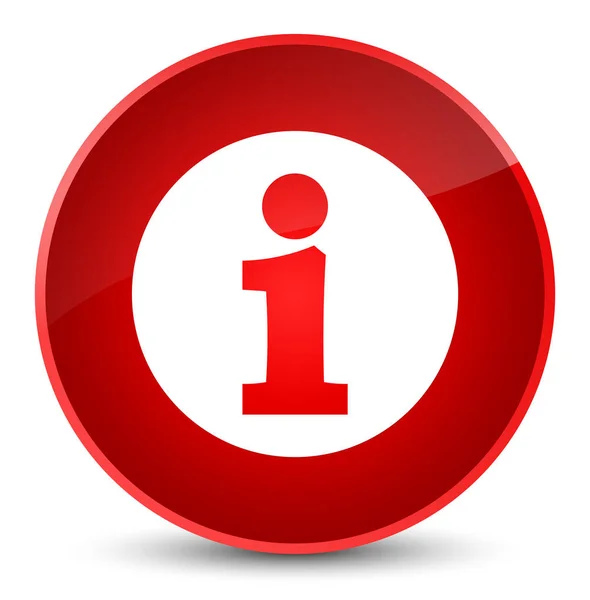 Ícone de informação elegante botão redondo vermelho — Fotografia de Stock