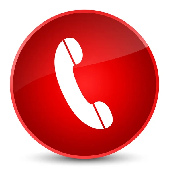 电话图标优雅红色圆形按钮 — 图库照片