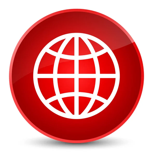 World icon elegant red round button