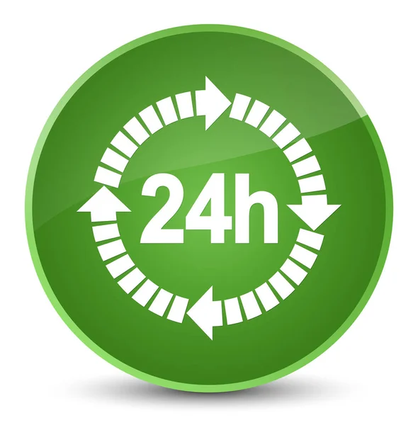 24 horas ícone de entrega elegante botão redondo verde macio — Fotografia de Stock