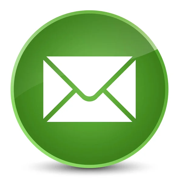 Ícone de e-mail elegante botão redondo verde suave — Fotografia de Stock