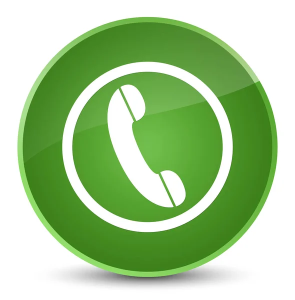 Icône du téléphone élégant bouton rond vert doux — Photo