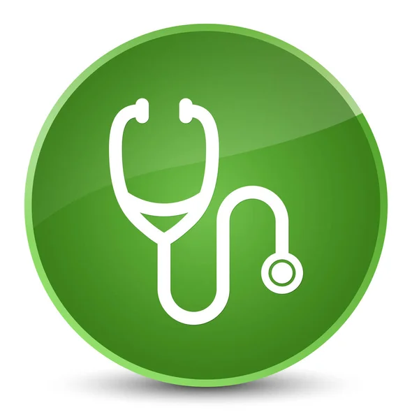 Stethoscoop elegante zachte groene ronde knoop van het pictogram — Stockfoto