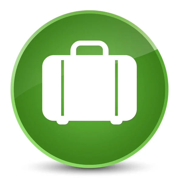 가방 아이콘 우아한 부드러운 녹색 라운드 버튼 — 스톡 사진