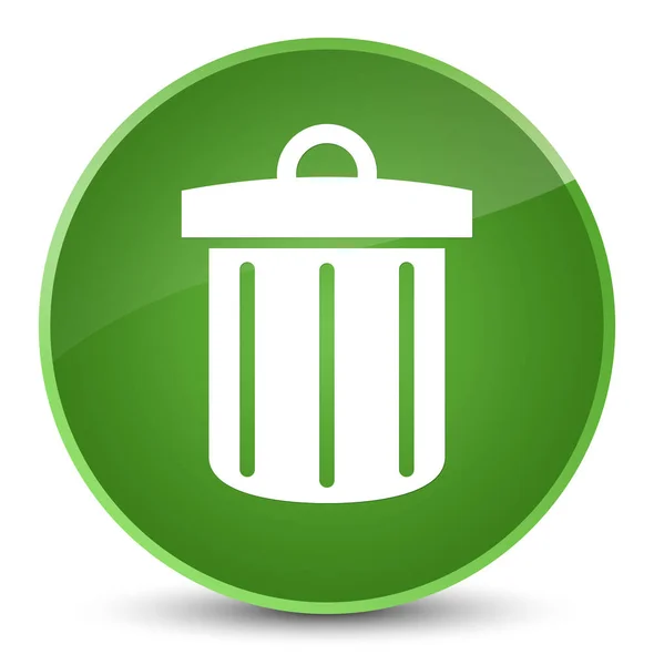 재활용 휴지통 아이콘 우아한 부드러운 녹색 라운드 버튼 — 스톡 사진