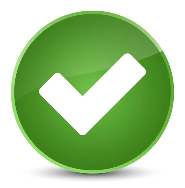Validera ikonen elegant mjuka gröna runda knappen — Stockfoto