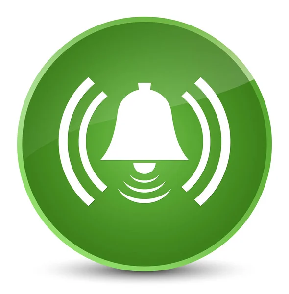 Icône d'alarme élégant bouton rond vert doux — Photo