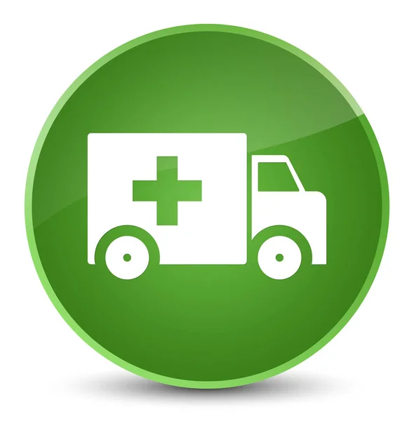 Ambulance icon elegant soft green round button — Stock Photo, Image