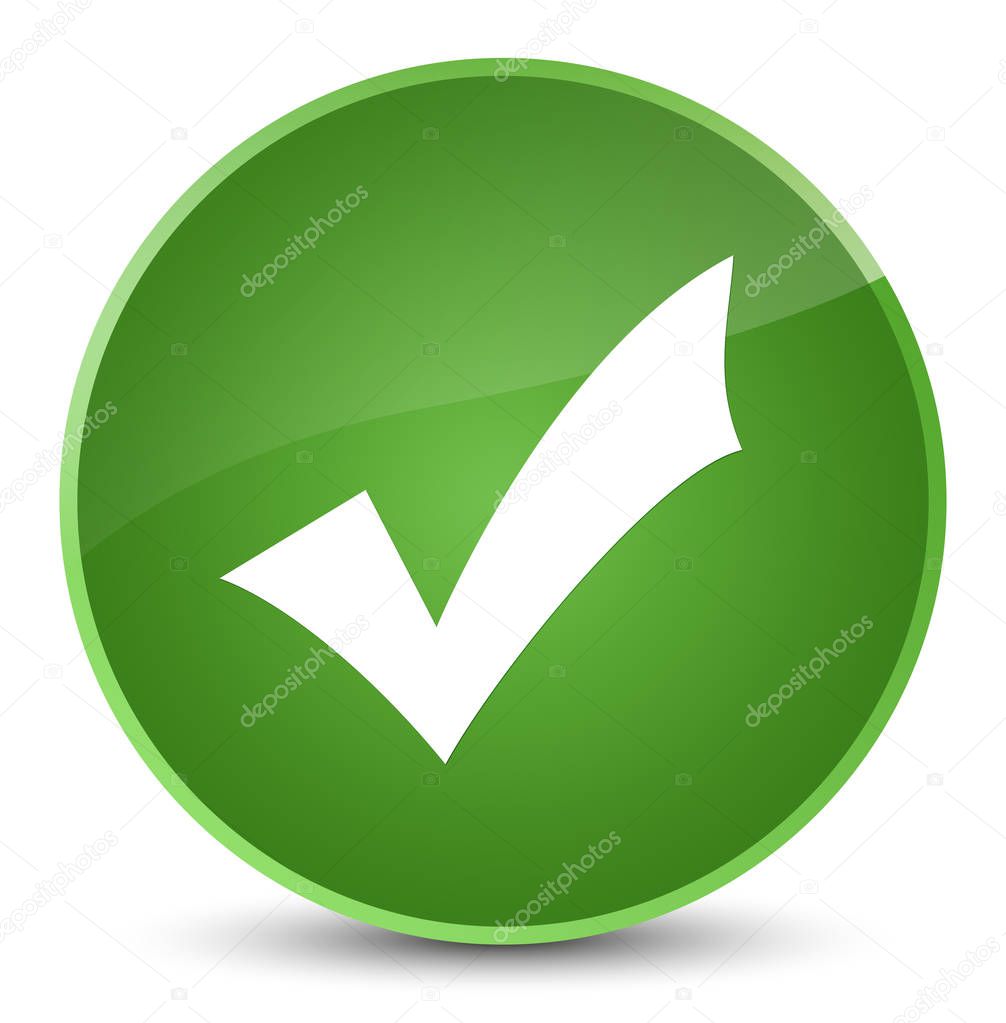 Validation icon elegant soft green round button
