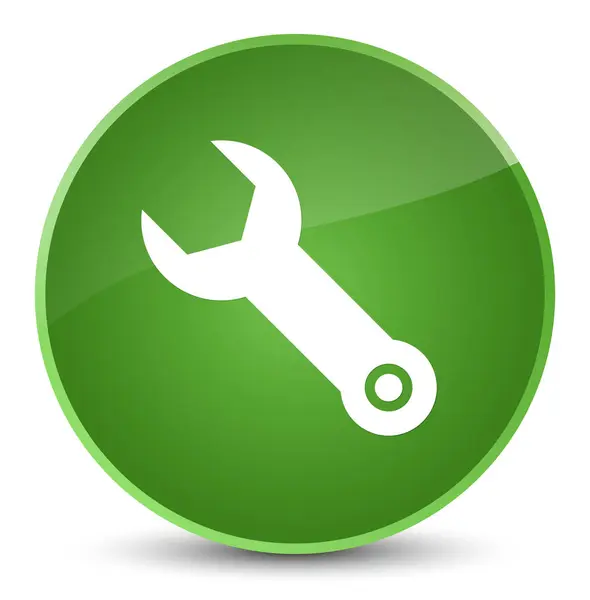 Schraubenschlüssel-Symbol elegante weiche grüne runde Taste — Stockfoto