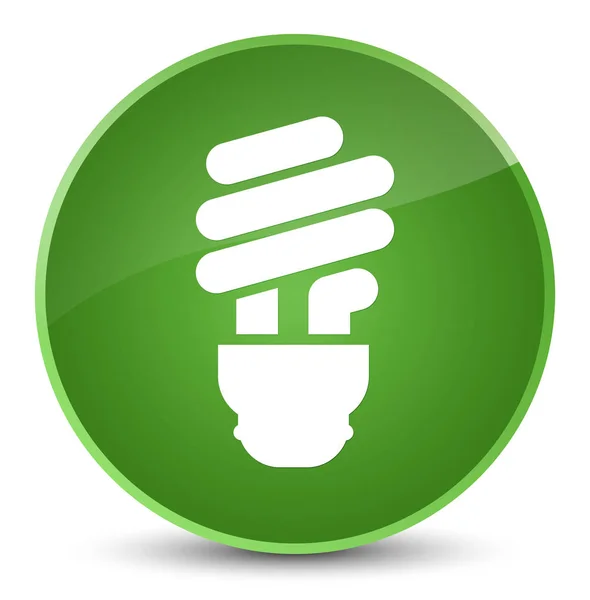 Icône ampoule élégant bouton rond vert doux — Photo