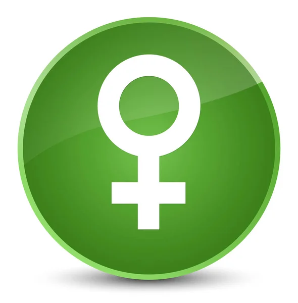 Kadın işareti simgesi zarif yumuşak yeşil yuvarlak düğmesi — Stok fotoğraf