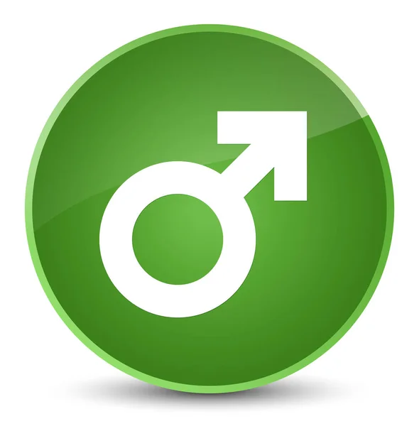 Ícone de sinal masculino elegante botão redondo verde macio — Fotografia de Stock