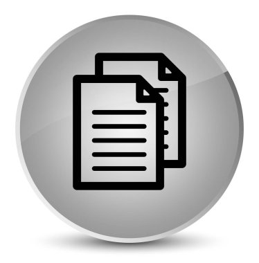 Belgeler simgesini zarif beyaz yuvarlak düğmesi