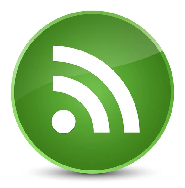 Иконка RSS элегантная мягкая зеленая кнопка — стоковое фото