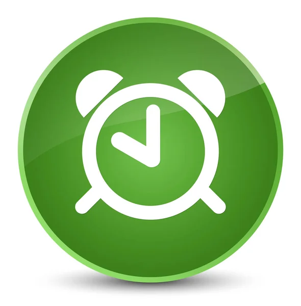 Reloj despertador icono elegante botón redondo verde suave — Foto de Stock