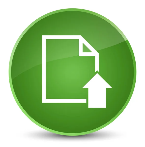 Carica l'icona del documento elegante pulsante rotondo verde morbido — Foto Stock