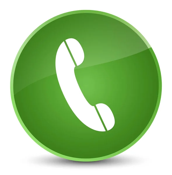 Ícone do telefone elegante botão redondo verde suave — Fotografia de Stock