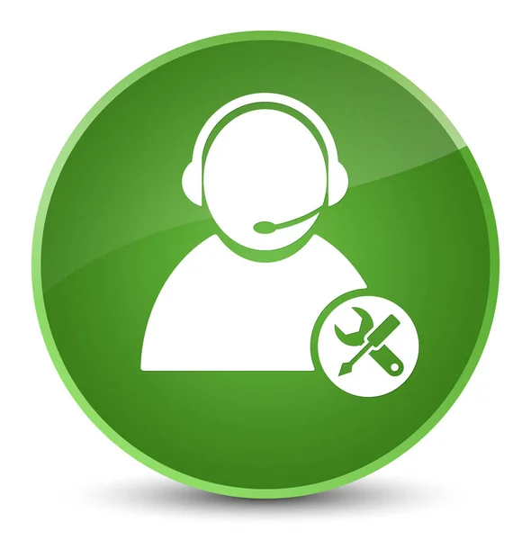 Tech support icon elegant soft green round button — Stock Photo, Image