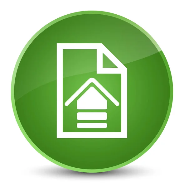 Uploaden document elegante zachte groene ronde knoop van het pictogram — Stockfoto