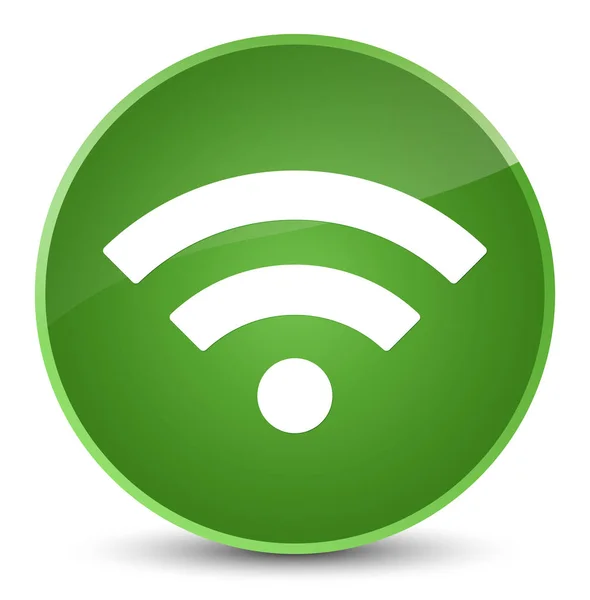 Wifi icon elegant soft green round button — Stock Photo, Image