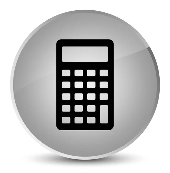 Calculadora icono elegante blanco botón redondo —  Fotos de Stock