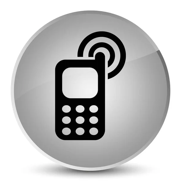 Cellphone ringing icon elegant white round button — Stock Photo, Image