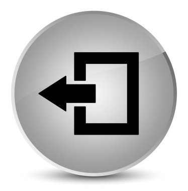 Oturum kapatma simgesi zarif beyaz yuvarlak düğmesi