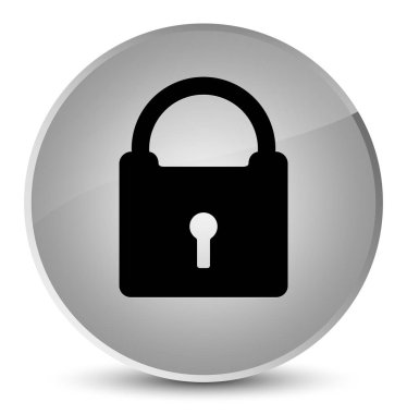 Asma kilit simgesi zarif beyaz yuvarlak düğmesi