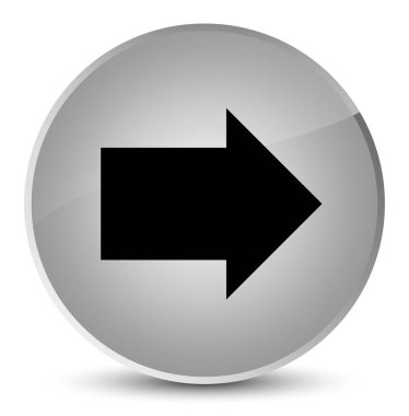 İleri ok simgesi zarif beyaz yuvarlak düğmesi