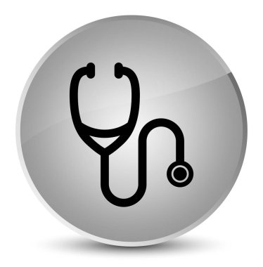 Stetoskop kutsal kişilerin resmi zarif beyaz yuvarlak düğme