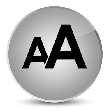 Yazı tipi boyutu simgesi zarif beyaz yuvarlak düğmesi