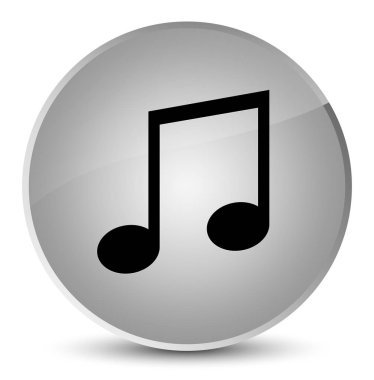 Müzik simgesini zarif beyaz yuvarlak düğmesi